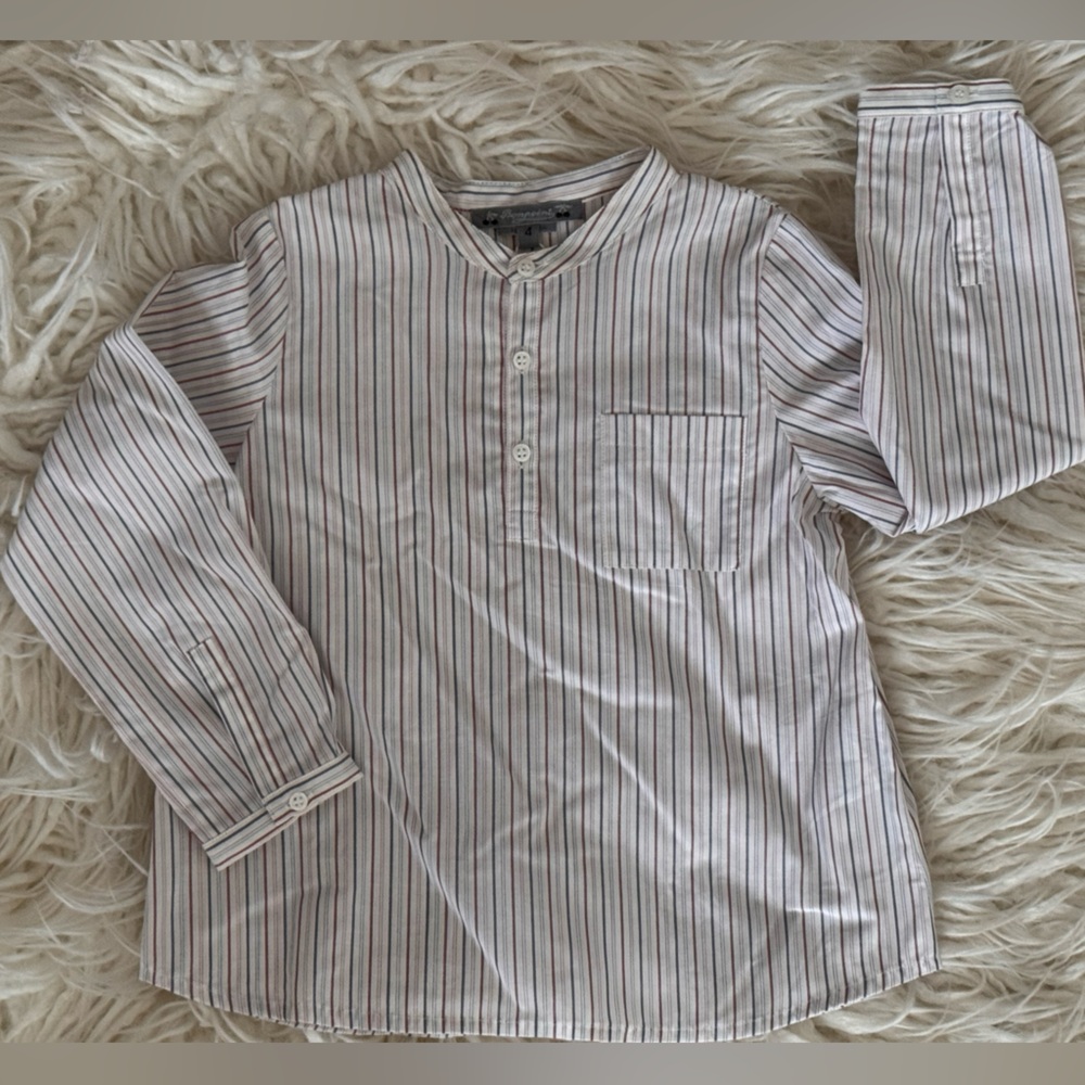 Bonpoint Striped White and Blue Men's Shirt